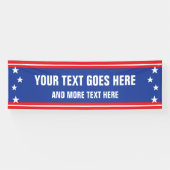 Stars en strepen 4 juli met aangepaste tekst spandoek (Horizontaal)