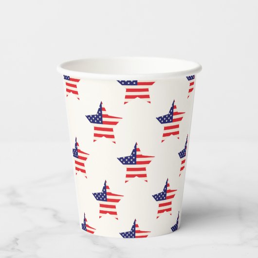 Stars en strepen, 4 juli patriottisch papieren bekers (Achterkant)