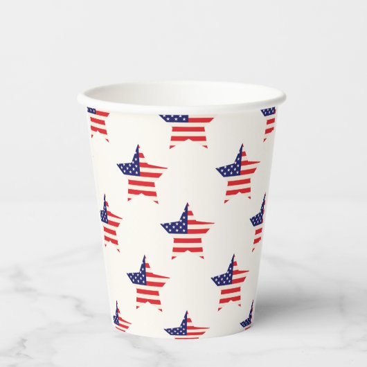 Stars en strepen, 4 juli patriottisch papieren bekers (Voorkant)