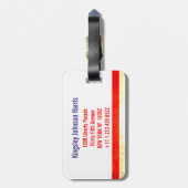 Stars en strepen Amerikaanse vlag bagagelabel (Achterkant verticaal)