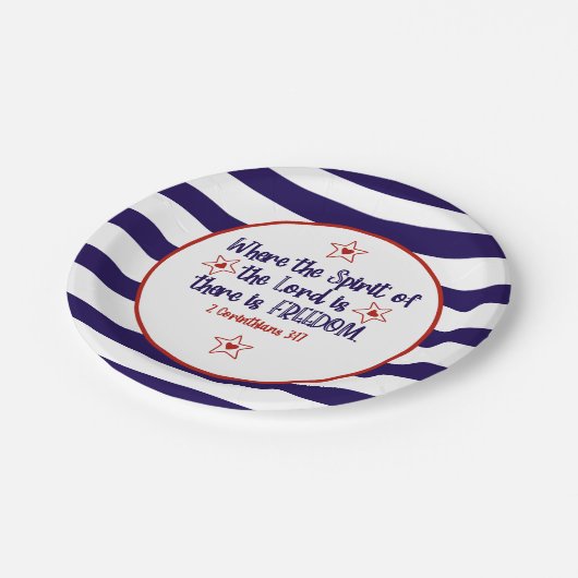 Stars en strepen Christelijke Bijbelvrijheid Papieren Bordje (Gekanteld)