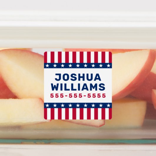 Stars en strepen noemen telefoon Amerikaans bezit Labels (Aangebracht)