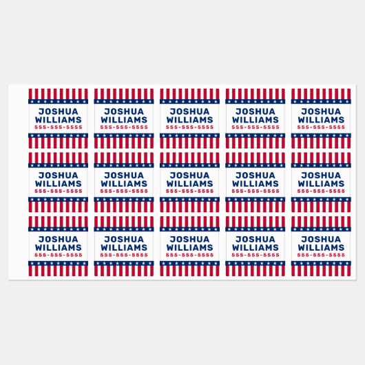 Stars en strepen noemen telefoon Amerikaans bezit Labels (Vel)