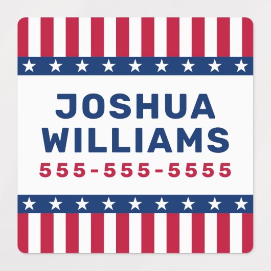 Stars en strepen noemen telefoon Amerikaans bezit Labels (Design 2)