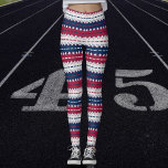 Stars en strepen - Patriottisch - Rood Blauw Leggings<br><div class="desc">Streepjes in oud rood,  oud blauw en gebroken wit met sterren. Kan voor bijna elke keer geschenk zijn. U hebt de optie om het ontwerphulpmiddel te gebruiken om tekst toe te voegen als u wenst.</div>