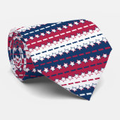 Stars en strepen - Patriottisch - Rood Blauw Stropdas (Opgerold)