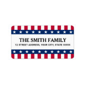 Stars en strepen patriottisch terugkeeradres etiket (Voorkant)