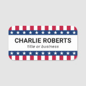 Stars en strepen rood blauw wit patriotticum naamplaatje (Voorkant)