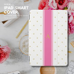 Stars en Stripe Pink iPad Mini Hoesje op maat iPad Mini Cover<br><div class="desc">Een kathodebedekking met gouden toonsterren en een modieuze streep. Maak het van u en personaliseer het met jouw naam dat in een bruine/gouden toonkleur is.</div>