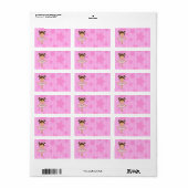 Stars en stripe vormen van het roze balet-meisje etiket (Full Sheet)