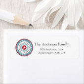 Stars en Stripes, 4 juli Adresetiketten Etiket (Insitu)