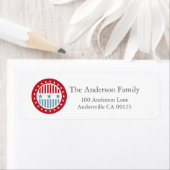 Stars en Stripes, 4 juli Adresetiketten Etiket (Insitu)