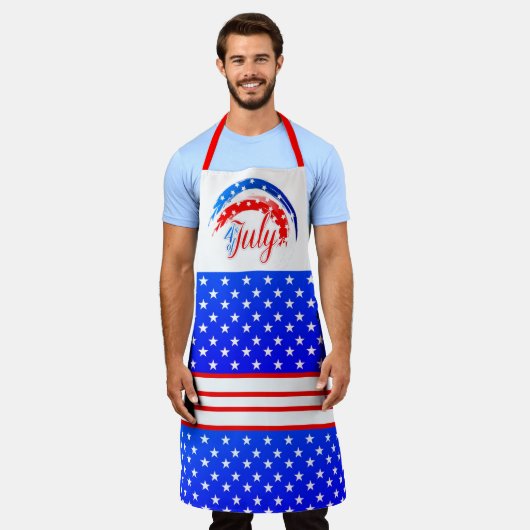 Stars en Stripes 4 juli Apron Schort (Gedragen)