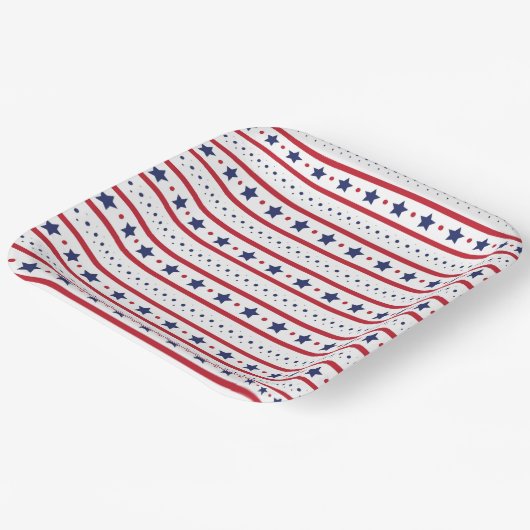 Stars en Stripes, 4 juli Bord papier (Gebogen)