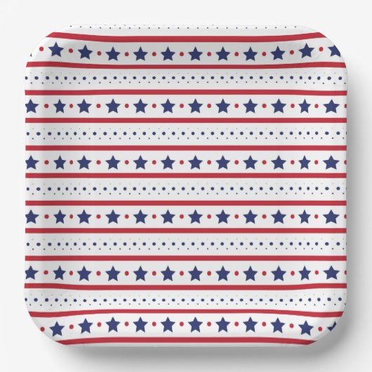 Stars en Stripes, 4 juli Bord papier (Voorkant)