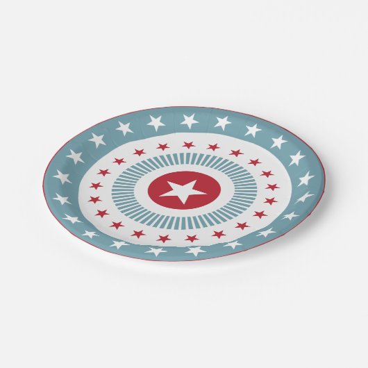 Stars en Stripes 4 juli-Bord Papieren Bordje (Gekanteld)