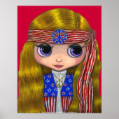 Stars en Stripes 4 juli Hippie Poster (Voorkant)