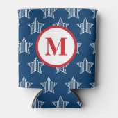 Stars en Stripes 4 juli Monogram Blikjeskoeler (Voorkant)