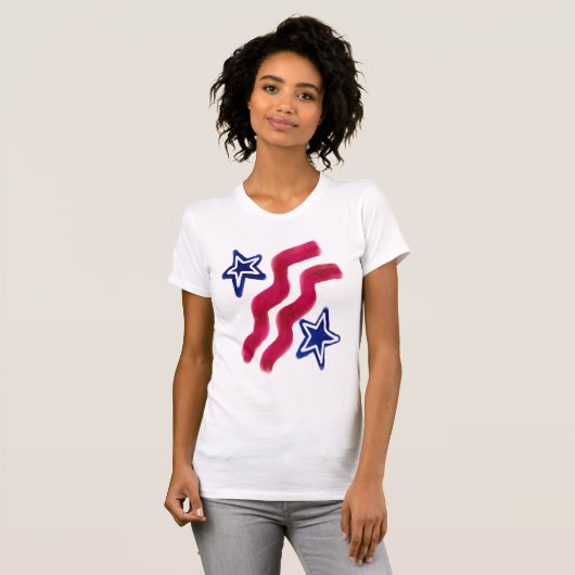 Stars en Stripes Abstracte kunst Draag T-shirt (Voorkant volledig)