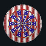 Stars en Stripes American Dartbord<br><div class="desc">Dit rode, witte en blauwe dartboard met sterren en strepen is geïnspireerd door de vlag van de Verenigde Staten van Amerika. Het ziet er cool uit in een spelruimte met een bijbels Amerikaans thema en zou een geweldige manier zijn om je gasten te vermaken op een feestje op de vierde...</div>