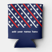 Stars en Stripes American Flag op persoonlijke tit Blikjeskoeler (Voorkant)