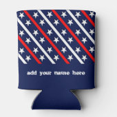 Stars en Stripes American Flag op persoonlijke tit Blikjeskoeler (Achterkant)