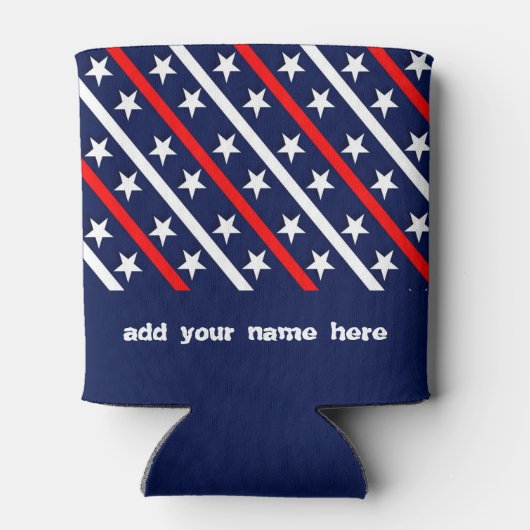 Stars en Stripes American Flag op persoonlijke tit Blikjeskoeler (Achterkant)