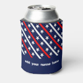 Stars en Stripes American Flag op persoonlijke tit Blikjeskoeler (Blikje Achterkant)