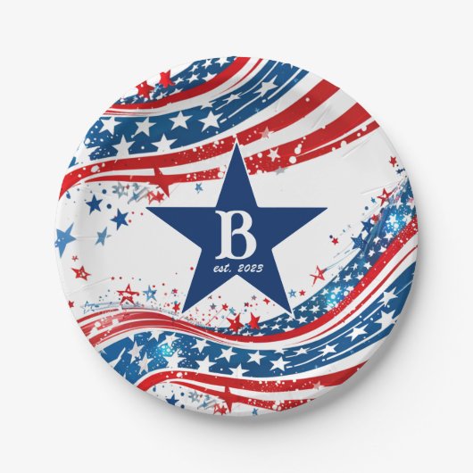 Stars en Stripes American Flag Patriotic Papieren Bordje (Voorkant)