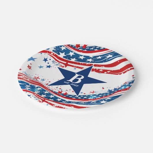 Stars en Stripes American Flag Patriotic Papieren Bordje (Gekanteld)