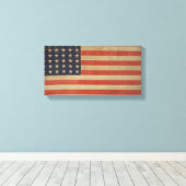 Stars en Stripes  Amerikaanse vlag Canvas Afdruk (Insitu (Houten vloer))