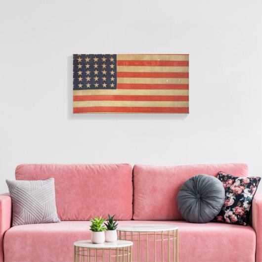 Stars en Stripes  Amerikaanse vlag Canvas Afdruk (Insitu (Woonkamer))