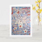 Stars en Stripes Angel Kaart (Gele Bloem)