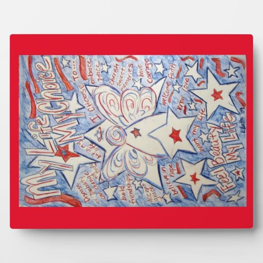 Stars en Stripes Angel Kunstschilfering Fotoplaat (Voorkant)