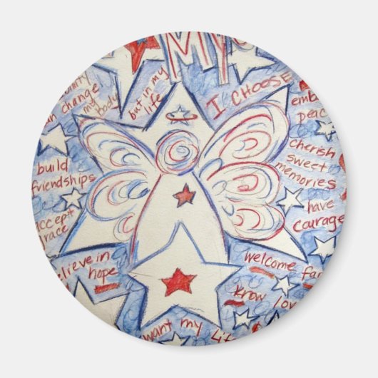 Stars en Stripes Angel Magneet (Voorkant)