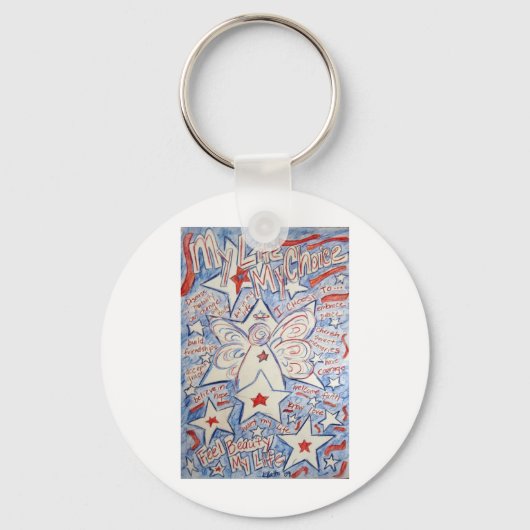 Stars en Stripes Angel Sleutelhanger (Voorkant)