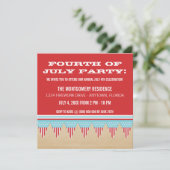 Stars en Stripes Banner op 4e juli Uitnodiging (Staand voorkant)