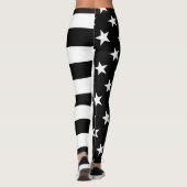Stars en Stripes Black en White Decor on Leggings (Achterkant)