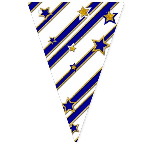 Stars en Stripes - Blue Gold White Pattern 1 Vlaggetjes (Tweede vlag)