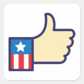 Stars en Stripes duimen omhoog Amerikaanse Square  Vierkante Sticker (Voorkant)