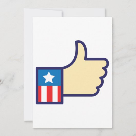 Stars en Stripes duimen op Amerikaanse uitnodiging (Voorkant)