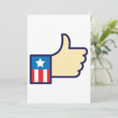 Stars en Stripes duimen op Amerikaanse uitnodiging (Staand voorkant)