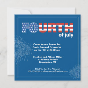 Stars en Stripes en de uitnodiging van vuurwerk