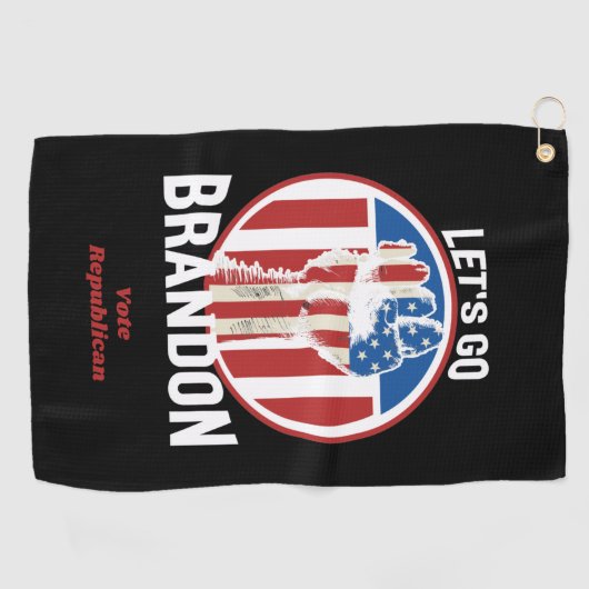 Stars en Stripes Fist Let's Go Brandon Golfhanddoek (Horizontaal)