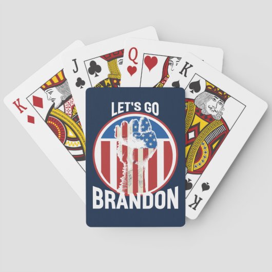 Stars en Stripes Fist Let's Go Brandon Pokerkaarten (Achterkant)