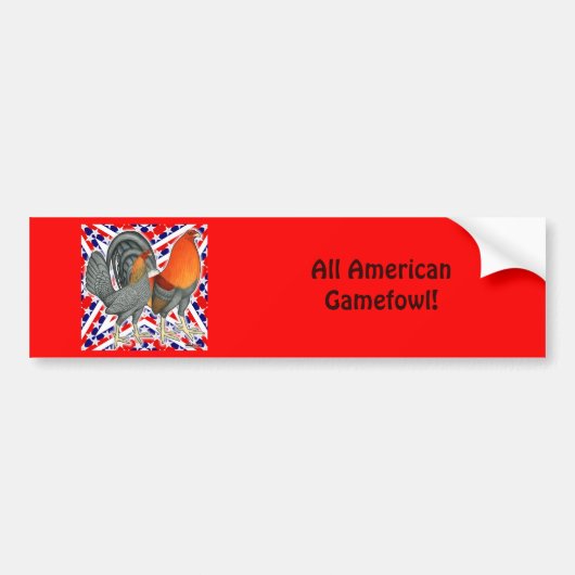 Stars en Stripes Gamefowl Bumpersticker (Voorkant)