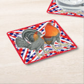 Stars en Stripes Gamefowl Kartonnen Onderzetters (Schuin)