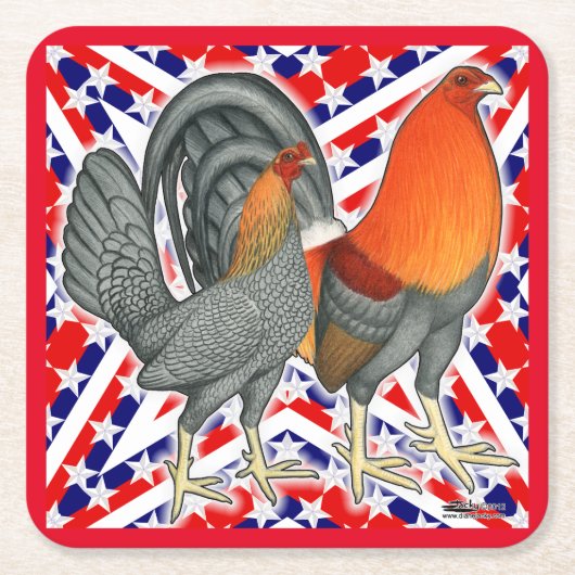 Stars en Stripes Gamefowl Kartonnen Onderzetters (Voorkant)