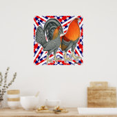 Stars en Stripes Gamefowl Poster (Keuken)