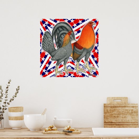 Stars en Stripes Gamefowl Poster (Keuken)